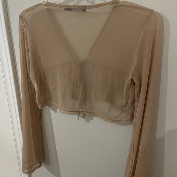 Nasty Gal Sheer Tie Front Blouse - Picture 7 of 7